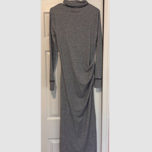 Athleta Industry Turtleneck Midi Dress Womens ST 352696 Heather Gray Merino Wool - Picture 4 of 6